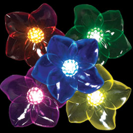 8 Battery Operated Acrylic Flower Light Set