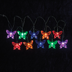 Battery Operated Acrylic Butterfly Light Set - 10 Count
