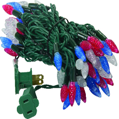 60 Count Outdoor/Indoor C3 LED Multi-Stringlight Set, C3 LED Multi-Stringlight Set, LED Fourth of July String Lights, LED Fourth of July Party Lights, Fourth of July Decorations, Party Decor, Theme Parties, Decorations, Lighting, party supply, favors