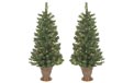 3.5' Antique Copper Potted Spruce Pre-Lit Artificial Christmas Trees - 2 Pack - 50 Clear Bulbs Each - 902054