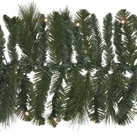 LED 9' Pre-Lit Christmas Garland - 50 Warm White Bullet Lights - Artificial Christmas Garlands Decorations