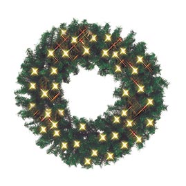 24" Canadian Pine Pre-Lit Artificial Christmas Wreath - 50 Clear Bulbs - Artificial Christmas Wreaths Decorations