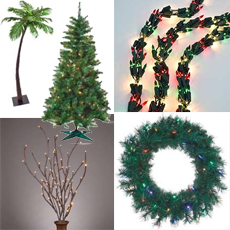 Lighted Trees, Wreaths, Branches & Garlands