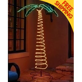 7' Deluxe Pre-Lit Rope Light Palm Tree - Palm Tree Ropelights