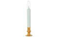 Decorative Flameless Window Candle w/ Timer &amp; Brass Finish Base - Clear Bulb