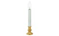 Decorative Flameless Window Candle w/ Sensor &amp; Brass Finish Base - Clear Bulb