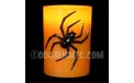 4" Orange Wax Halloween LED Candle w/ Black Spider ML-31565