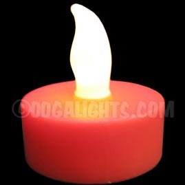 LED Flickering Flame Tea Light Candle - Red - Battery Operated LED Candles