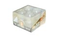 LED Flickering Flame Tea Lights w/ Glass Votive Holder - White - 4 Pack TLV4W