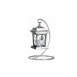 Square Pewter Finish Battery Operated Flameless Candle Lantern - Battery Powered Candle Lanterns