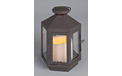 Hexagonal Brown Flameless Candle Lantern 5.5" x 7.75" - Timer - GC37822               