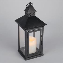 LED Metal & Resin Battery Operated Flameless Candle Lantern w ...