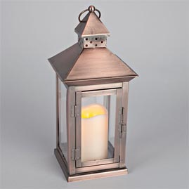 LED Metal & Resin Battery Operated Flameless Candle Lantern w ...
