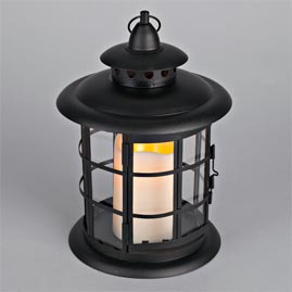 LED Metal & Resin Battery Operated Flameless Candle Lantern w ...