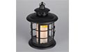 LED Metal &amp; Resin Battery Operated Flameless Candle Lantern w/ Timer - Indoor/Outdoor - Black Round Lantern