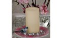 8" Round Pillar Battery Operated Flameless Candle w/ Timer - Champagne - 10808-CH