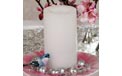8" Round Pillar Battery Operated Flameless Candle w/ Timer - White - 10808-WH