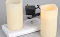 LED Rechargeable Battery Operated Flickering Flame Round Pillar Candle - Real Wax - 2 Pack - Bisque Candle - GC35916