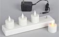 LED Rechargeable Battery Operated Flickering Flame Votive Candle - 4 Pack - White Candle - GC35986
