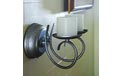 Antique Pewter Double Metal Wall Sconce Battery Operated Flameless Candle Holder - 30200-AP