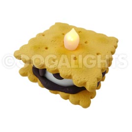 S'mores Battery Operated LED Tea Light Flickering Flameless Candle Set - Battery Operated LED Candles