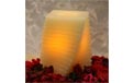 6" Square Twisted Pillar Battery Operated Flameless Candle - Champagne - 650263