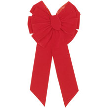 11-Loop Red Velvet Christmas Bow - 14" x 28" - 12 Pack 904228