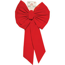 11-Loop Red Velvet Christmas Bow - 18" x 35" - 12 Pack 900005