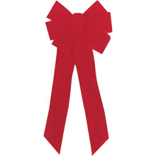 7-Loop Red Velvet Christmas Bow - 10" x 22"