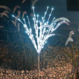 36" LED Burst Garden Stake Light Set - Cool White - 140 Lights - Decorative LED Lighting