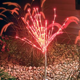 36" LED Burst Garden Stake Light Set - Red - 140 Lights - Decorative LED Lighting