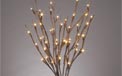 LED Lighted Branches - (1) 20" Brown Branch - Battery Operated w/ Timer - 60 Warm White LED Lights - GC36852