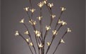 LED Lighted Branches - (1) 39" Brown Branch w/ Peach Blossoms - Battery Operated - 30 Warm White LED Lights - GC35277
