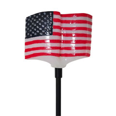 MOONRAYS Solar Powered LED American Flag Stake Light - LED Stake &amp; Pathway Lights
