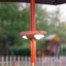 Patio Table Battery Operated Umbrella Pole Quick Clamp LED Light - Cool White - Cool White - Decorative Porch &amp; Patio Lights