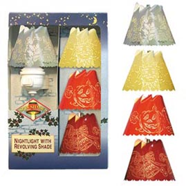 Laser Cut Seasons Revolving Spin Shade Night Light Gift Set - Revolving Decorative Lamp Shades