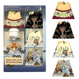 Entertaining Delights Revolving Spin Shade Night Light Gift Set - Revolving Decorative Lamp Shades