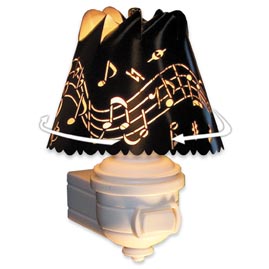 Laser Cut Musical Notes Revolving Spin Shade Night Light - Revolving Decorative Lamp Shades