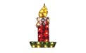 8" W x 17" H Holographic Christmas Window Candle Yard Art - 20 Mini Lights - BS-87600