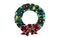 17" H x 15.5" W Holographic Christmas Wreath Window & Yard Art - 35 Mini Lights - BS-88300