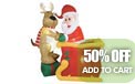 Airblown Inflatable Reindeer and Santa Christmas Yard Decoration 904025