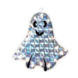 17" W x 14" H Holographic Spooky Ghost Yard Art - 20 Clear Light Bulbs - Halloween Yard Art &amp; Decorations