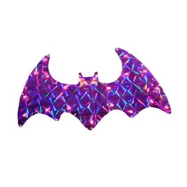 17" W x 9" H Holographic Flying Bat Yard Art - 20 Clear Light Bulbs - Halloween Yard Art &amp; Decorations