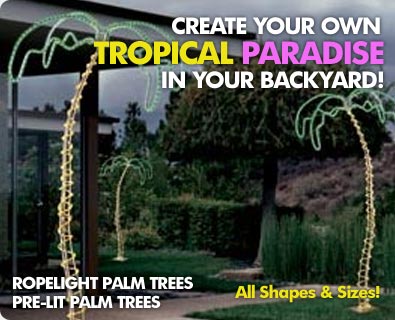 Pre-Lit Palm Trees, Rope Light Palm Trees, Lighted Palm Trees & Palm Tree Rope Lights