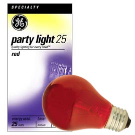 GE Lighting [49727] 25W A19 Decorative Party Light Bulb - Red - Decor &amp; Accent Light Bulbs