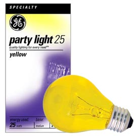 GE Lighting [49728] 25W A19 Decorative Party Light Bulb - Yellow - Decor &amp; Accent Light Bulbs