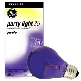 GE Lighting [22731] 25W A19 Decorative Party Light Bulb - Purple - Decor &amp; Accent Light Bulbs