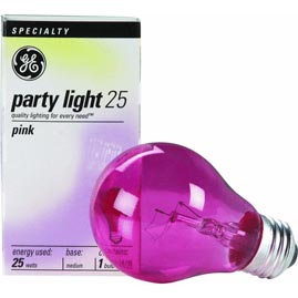 GE Lighting [22730] 25W A19 Decorative Party Light Bulb - Pink - Decor &amp; Accent Light Bulbs
