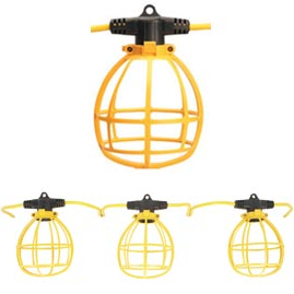 Woods [2483] Cord-O-Lite™ Temporary Light String Strand w/ Plastic Bulb Guard - 14/2 Cord - 100' Strand - Temp/Job Site Lighting Products