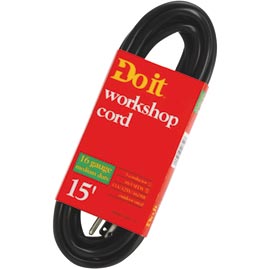 Woods [550261] 15' 16 Gauge Medium Duty 3 Prong Extension Power Cord - Extension Cords &amp; Plugs
